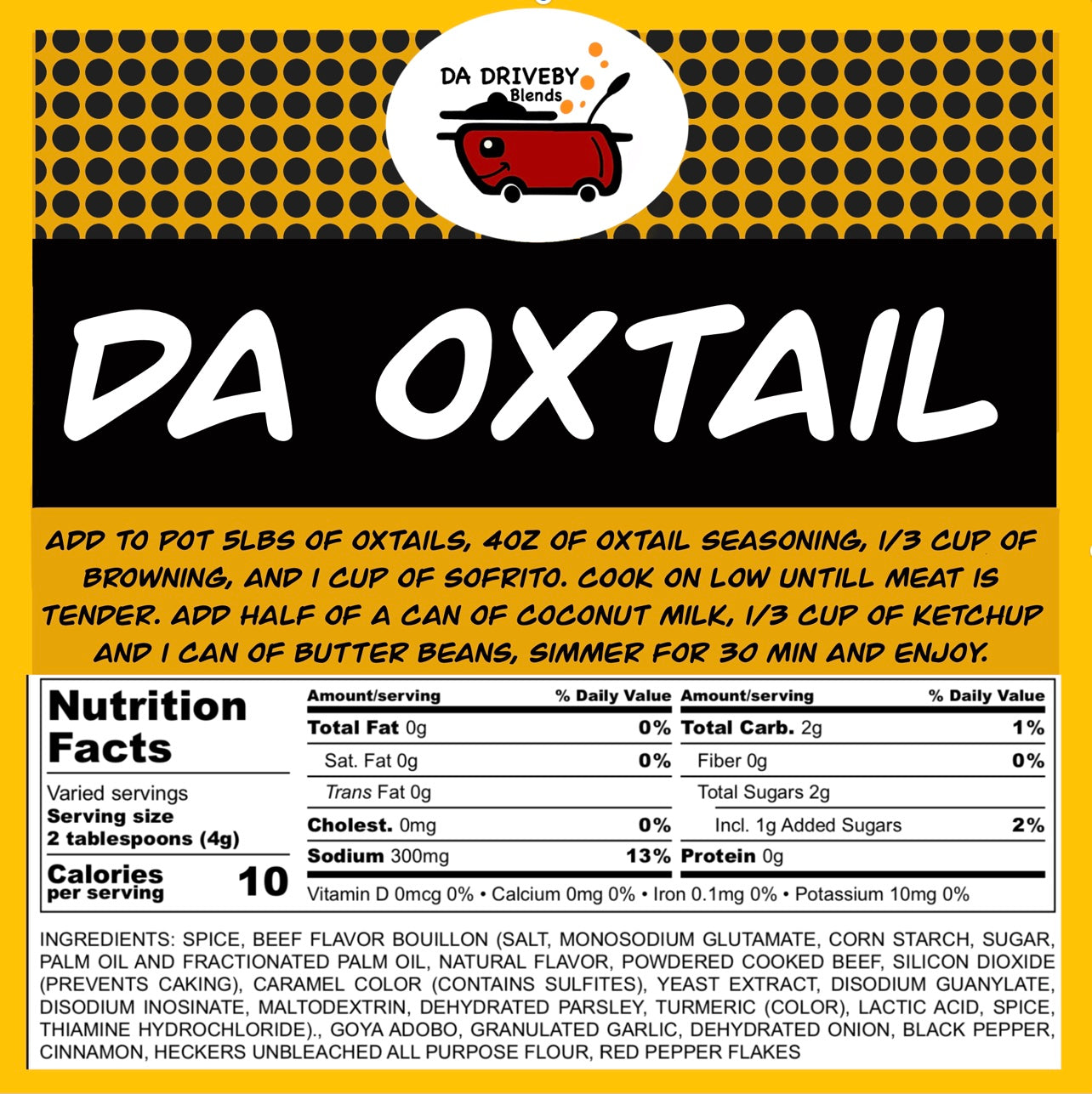 Da Oxtail Recipe. 4oz