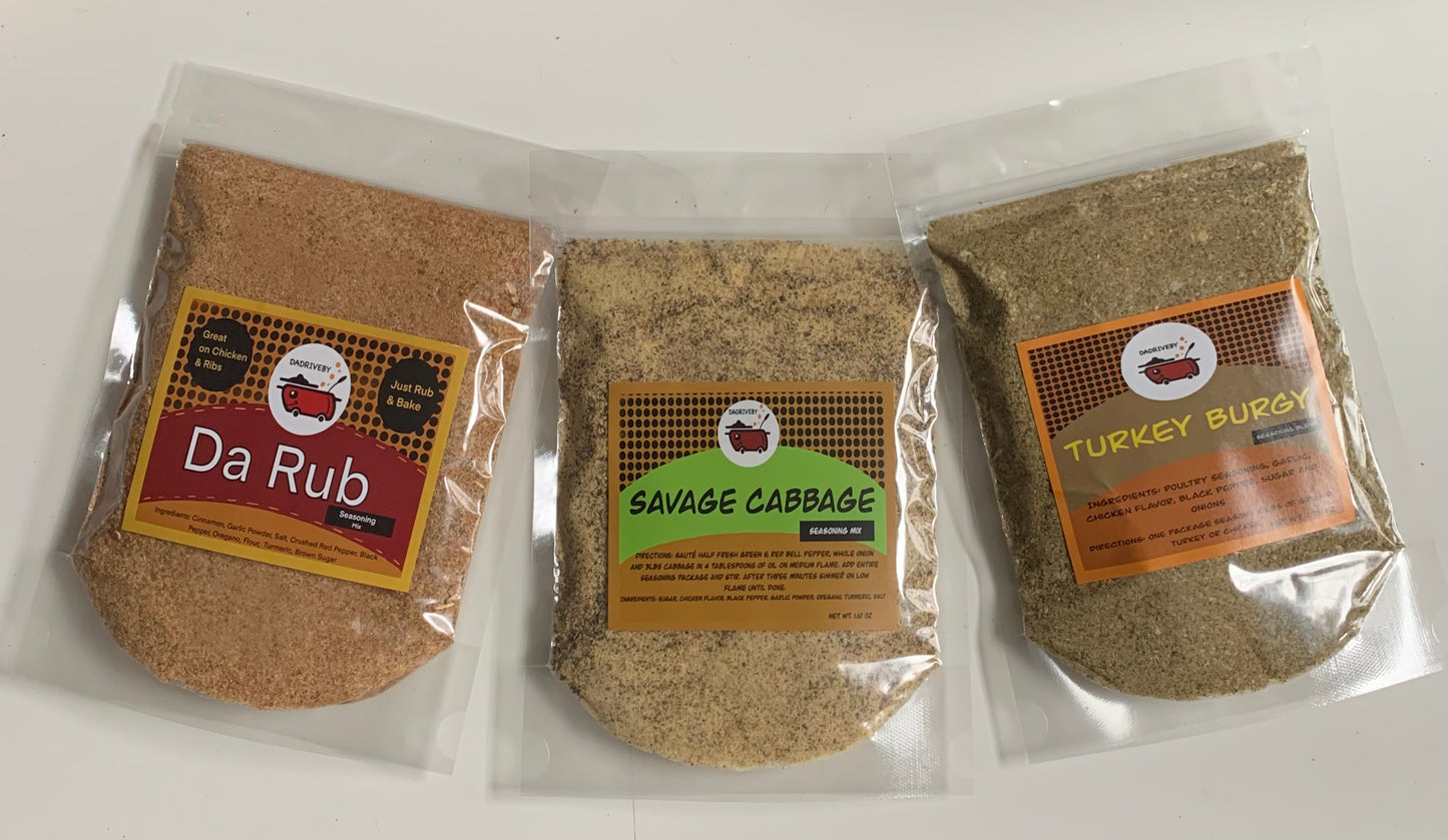 Bonus 3 Pack - Da Rub 4oz ,Savage 3oz ,Turkey Burgy 4oz